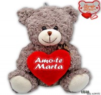 Urso Peluche com coração 26 cm 2700LBR003B