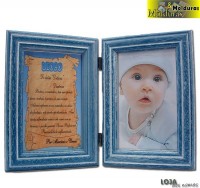 Moldura Dupla "Azul Liso"