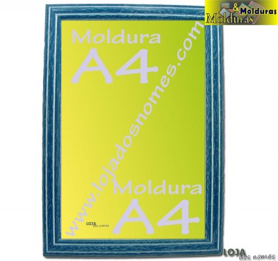 Moldura A4 Azul Liso