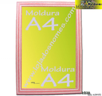 Moldura A4 Rosa Liso