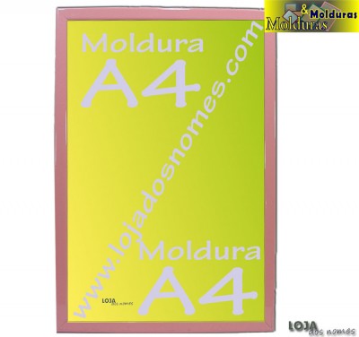 Moldura A4 Rosa Lacado