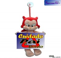 Diabo em peluche de c/placa 26 cm