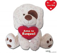 Cão Love Dog 60cm com nome 700DOGVAL01